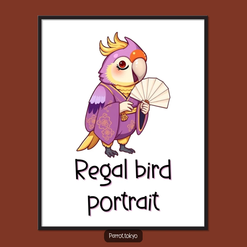Funny Proud Parrot Kimono Digital Print - Instant Elegant Decor