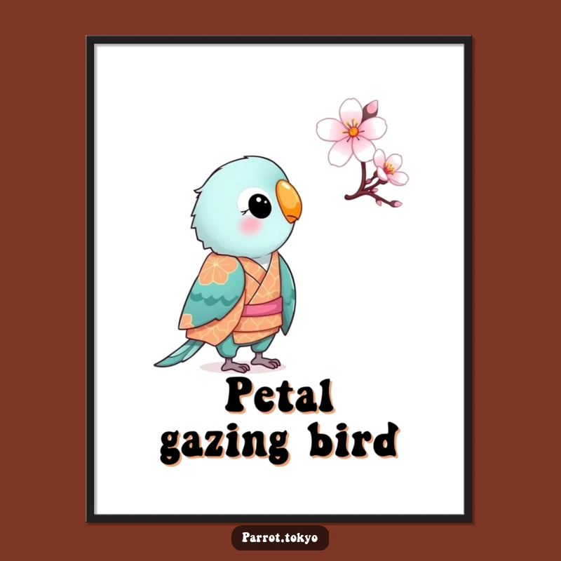Funny Small Parrot Kimono Digital Print - Instant Serene Decor