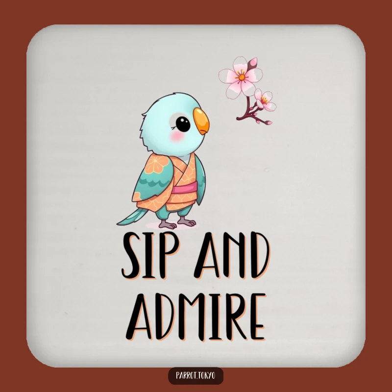 Funny Small Parrot Kimono Coaster - Gentle Protection & Hilarious Style