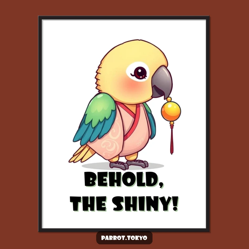 Funny Silk Kimono Parrot Art Print - Curious Bead Decor