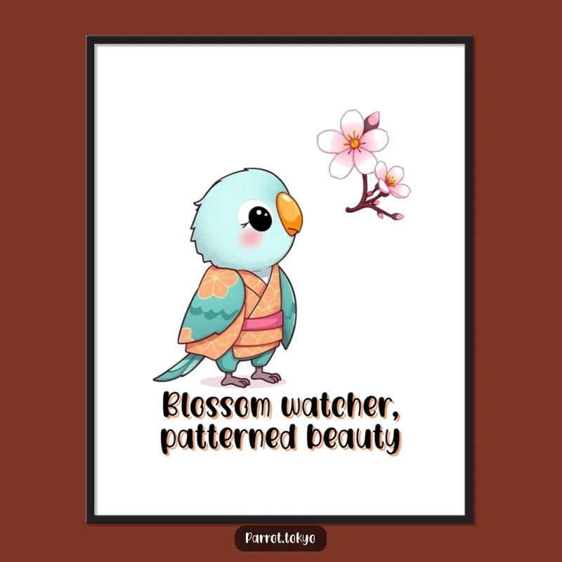 Funny Free Printable Wall Art: Parrot & Cherry Blossom Art