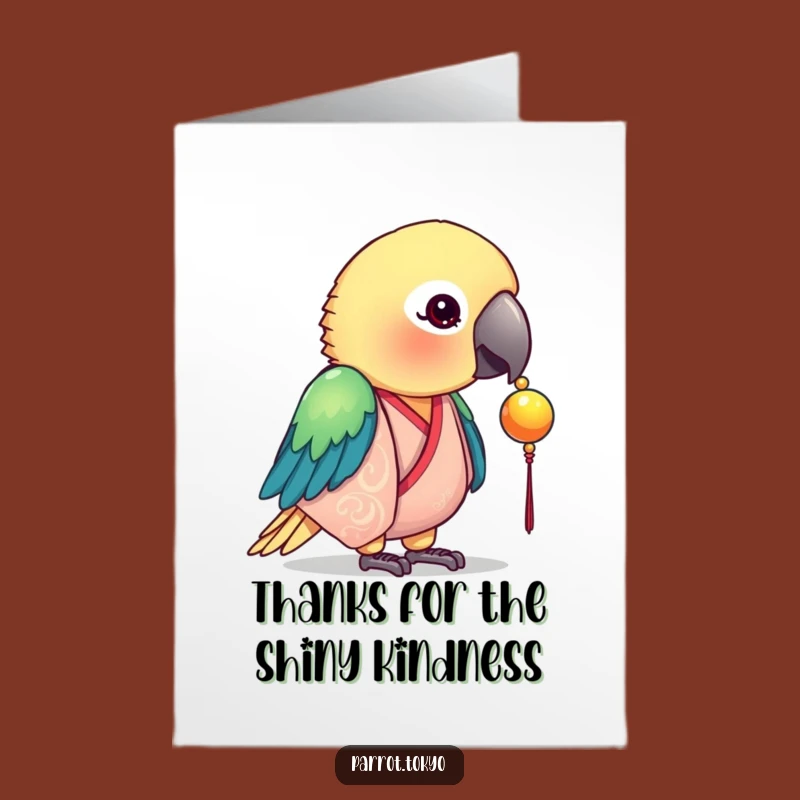 Free Printable Thank You Card: Parrot Silk Kimono Bead - Express Thanks with Funny Downloadable Art