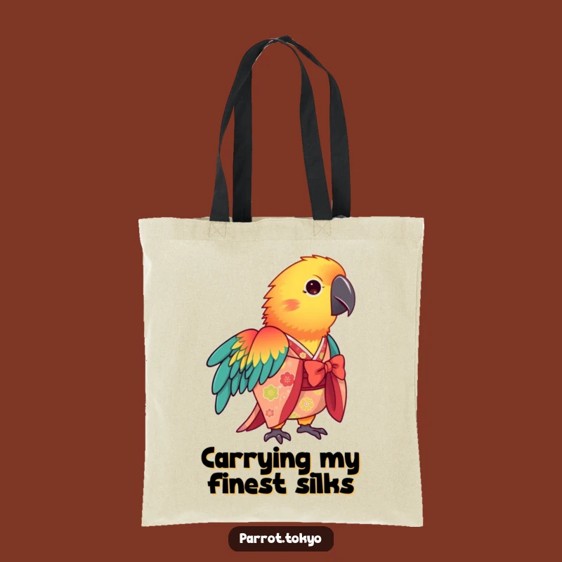 Funny Parrot Kimono Tote Bag: Carry Vibrant Greetings Everywhere