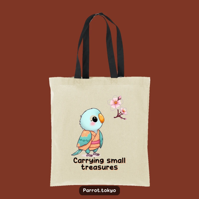 Funny Small Parrot Kimono Blossom Tote Bag - Chic & Hilarious Carry-All